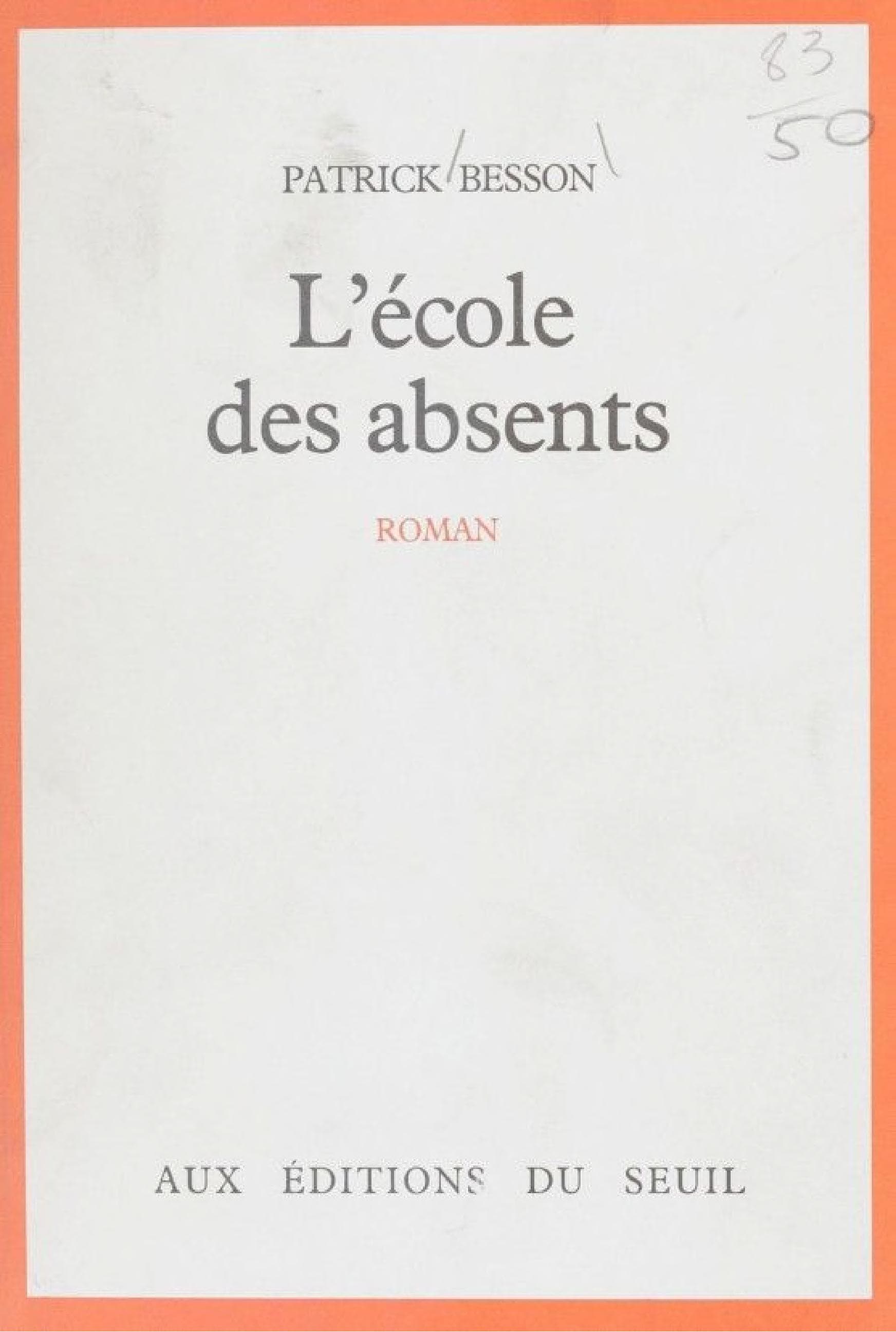 L'École des absents - Cover