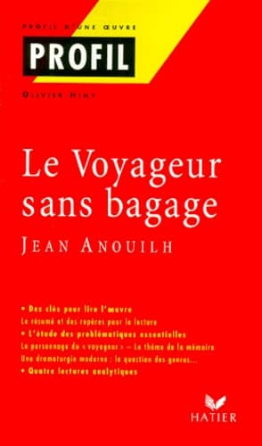 Le voyageur sans bagage, 1937, Jean Anouilh - Cover