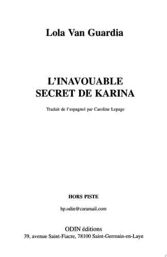 L'inavouable secret de Karina - Cover