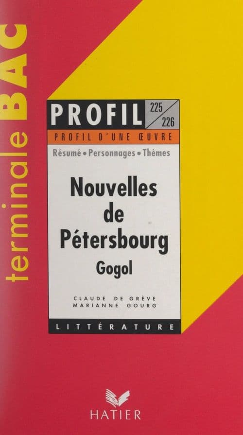 Nouvelles de Pétersbourg, La perspective Nevski, Le portrait, Le journal d'un fou, Le nez, Le manteau (XIXe siècle), de Nicolas Gogol - Cover