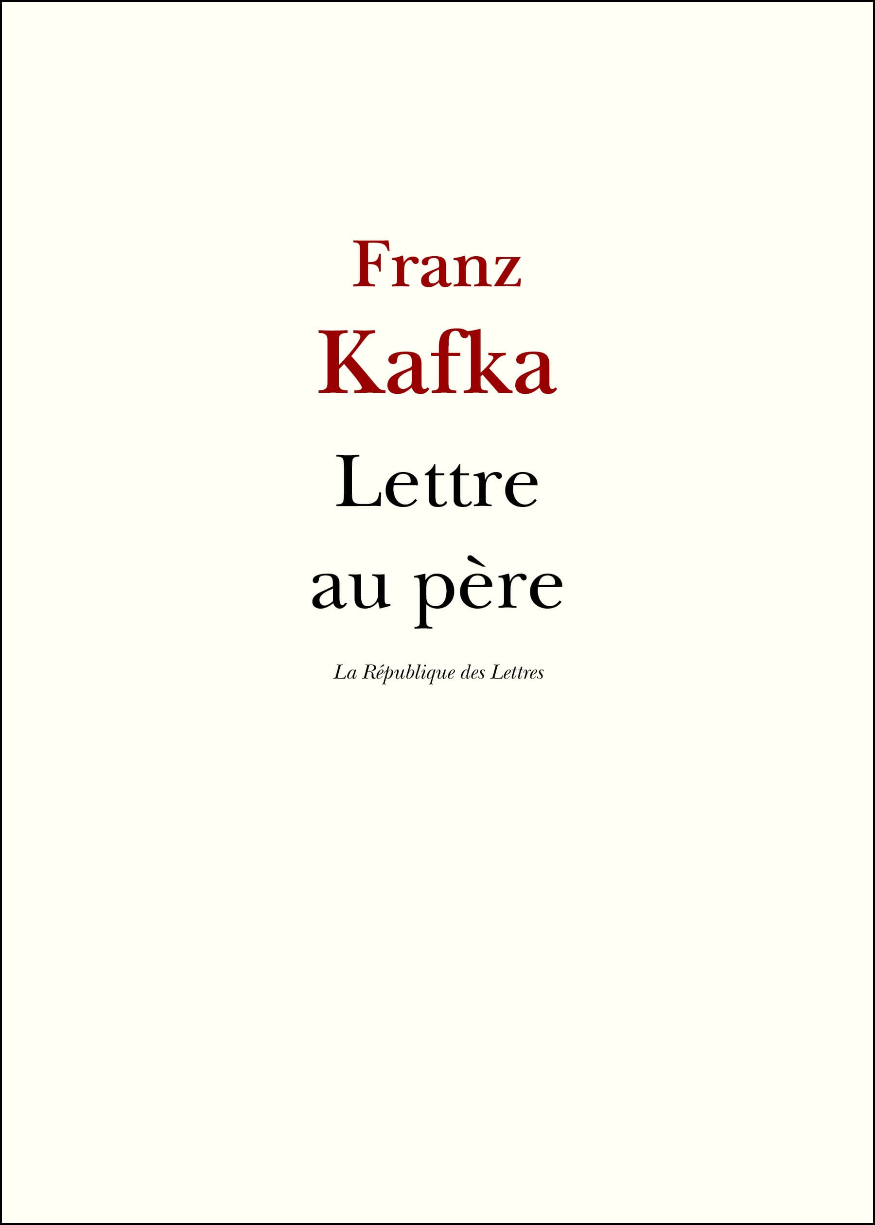 Lettre au père - Cover