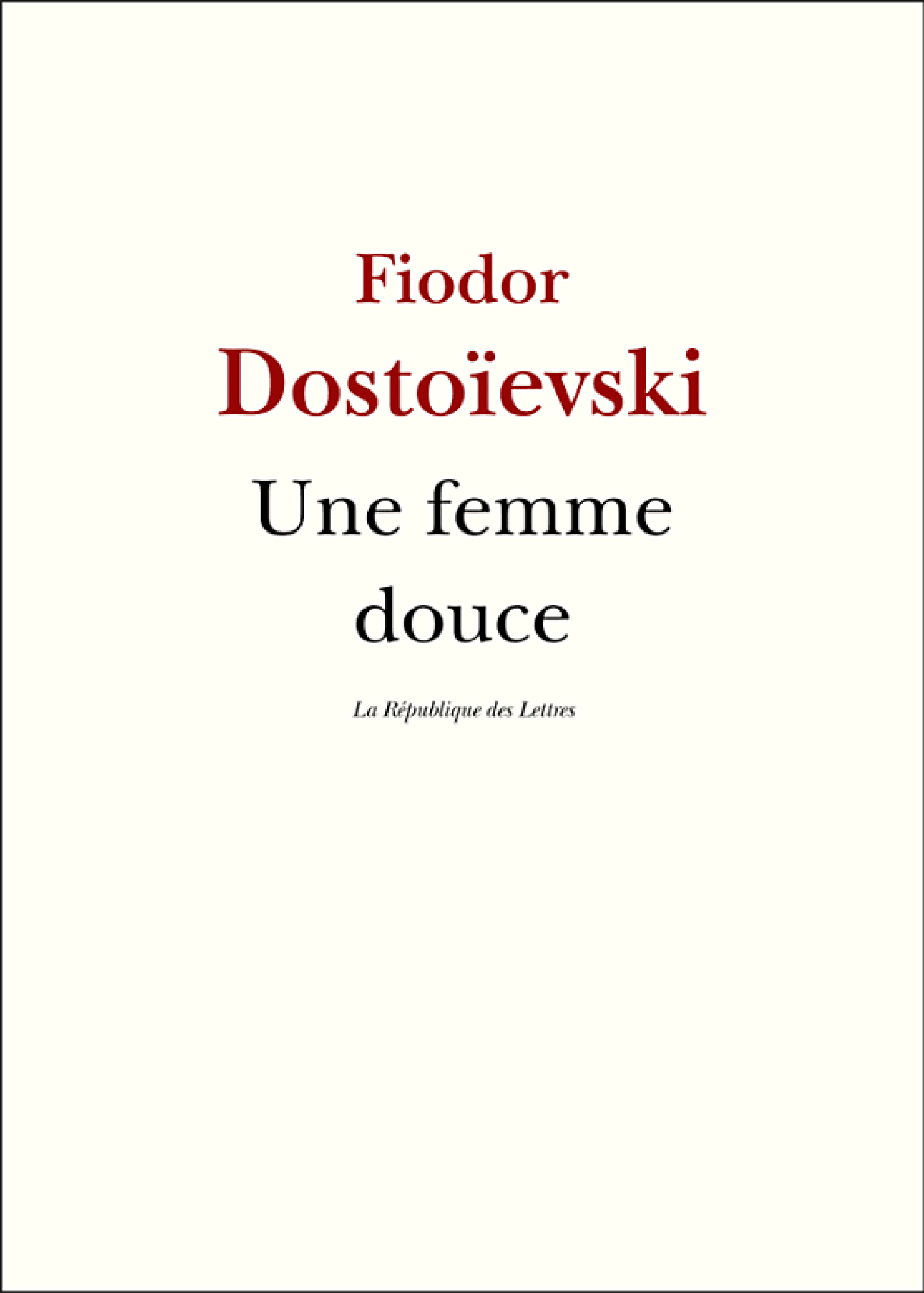 Une femme douce - Cover