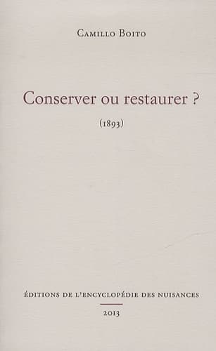 Conserver ou restaurer ? - Cover