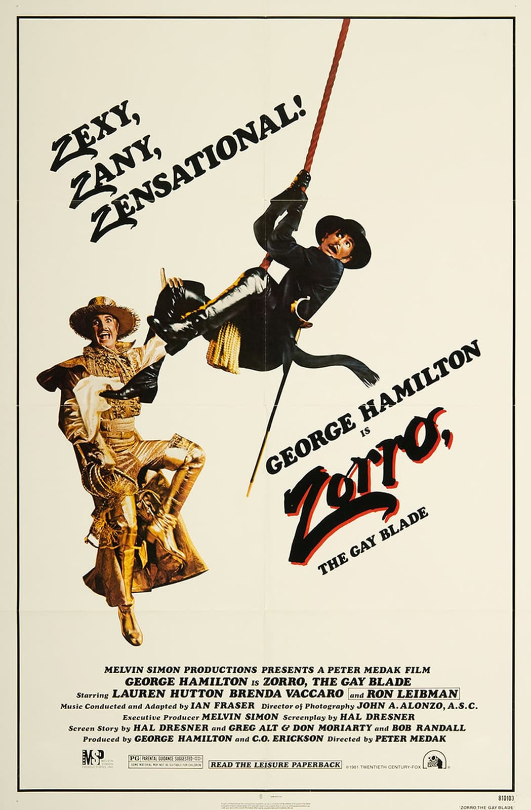 Zorro, The Gay Blade - Cover