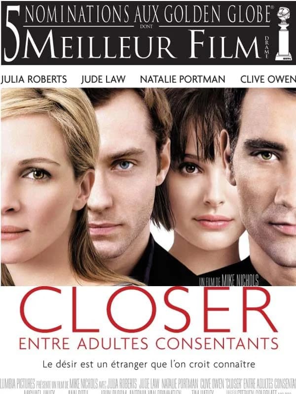 Closer, entre adultes consentants - Cover