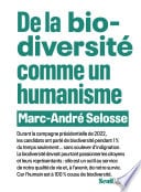 De la biodiversité comme un humanisme - Cover