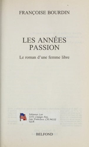 Les années passion - Cover