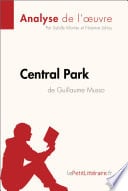 Central Park de Guillaume Musso (Analyse de l'oeuvre) - Cover