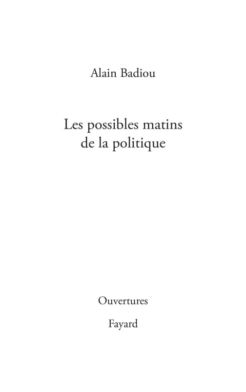Les possibles matins de la politique - Cover