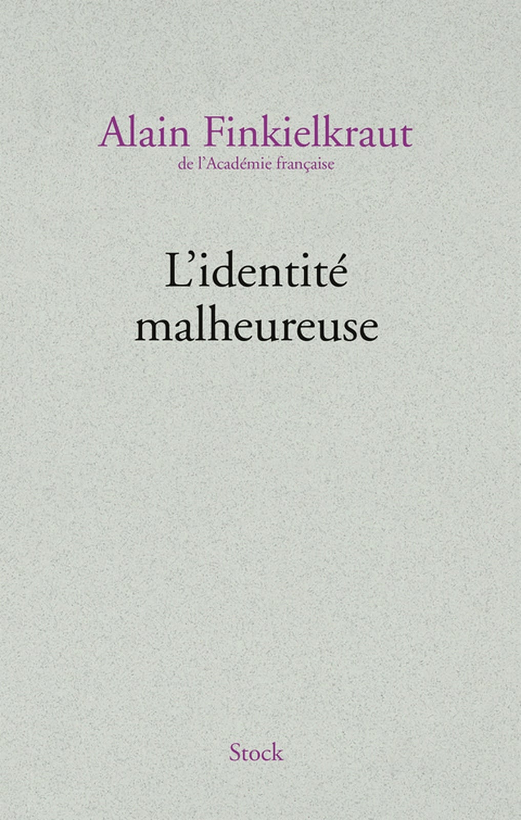 L'identité malheureuse - Cover