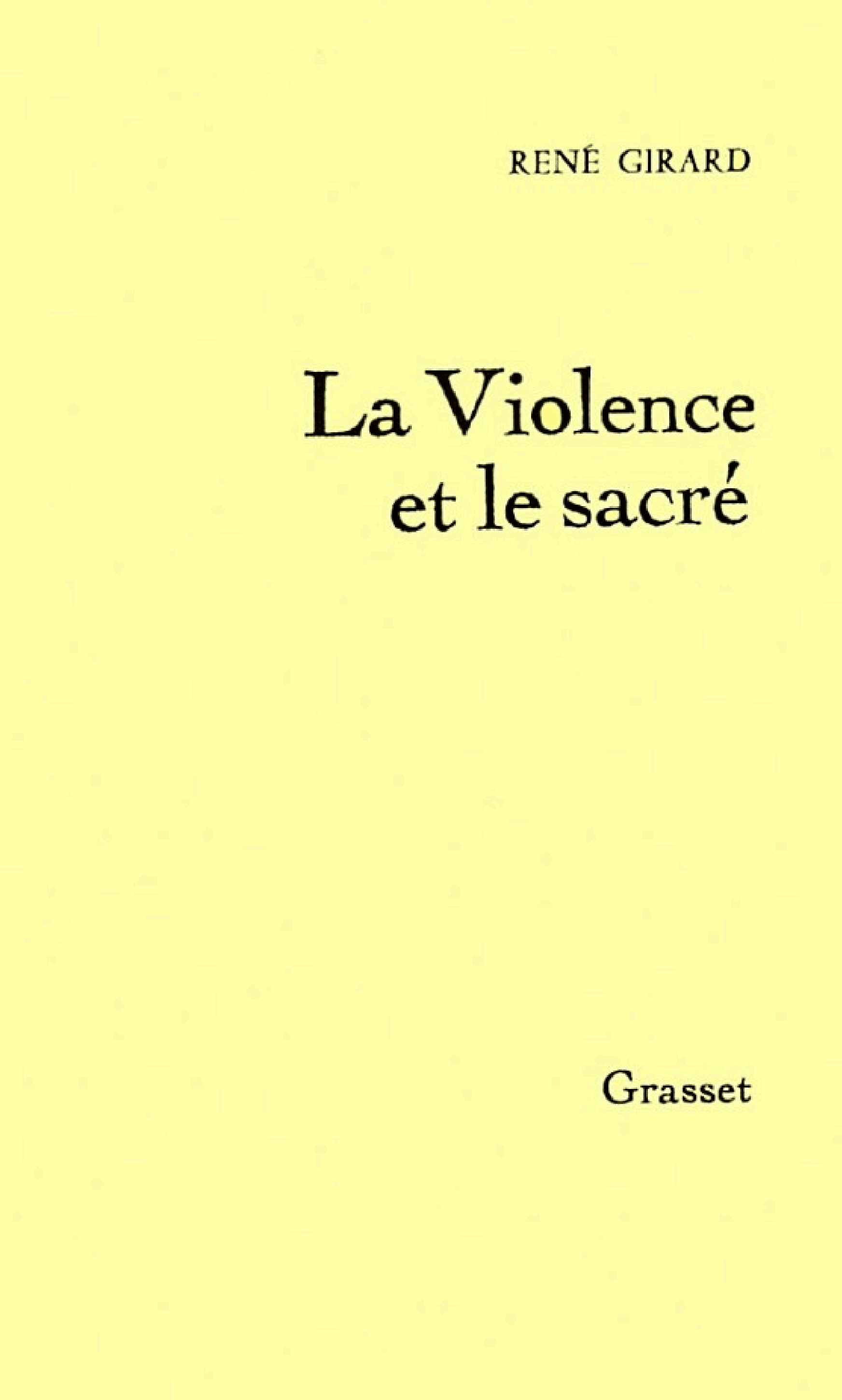La Violence et le Sacré - Cover