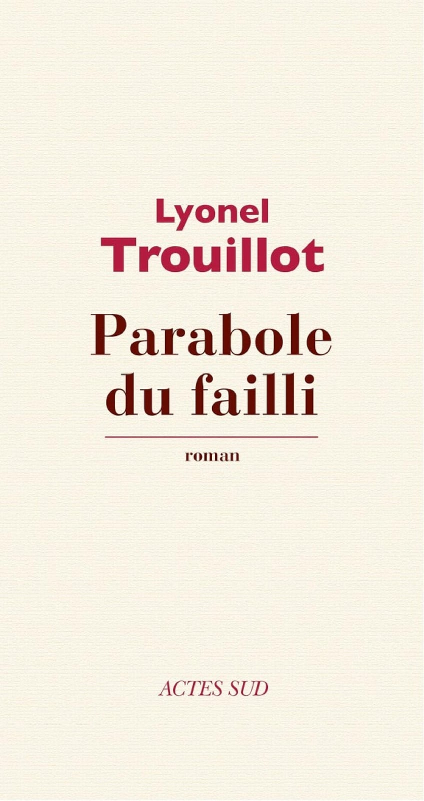 Parabole du failli - Cover