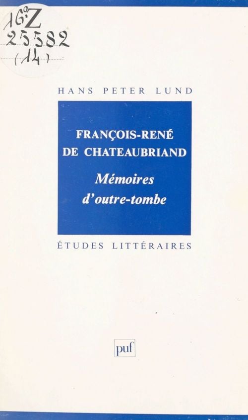 François-René de Chateaubriand, Mémoires d'outre-tombe - Cover