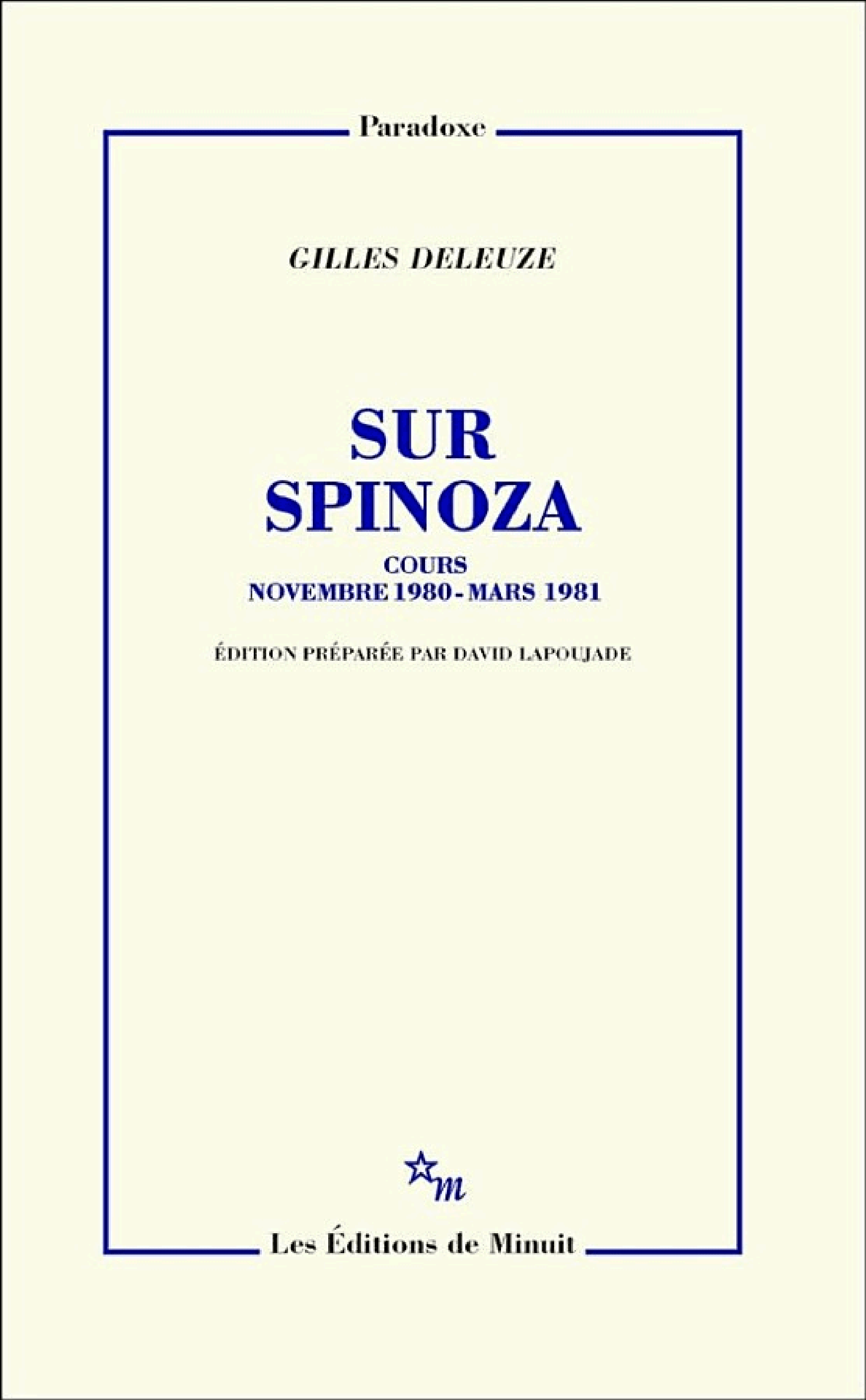 Sur Spinoza - Cover