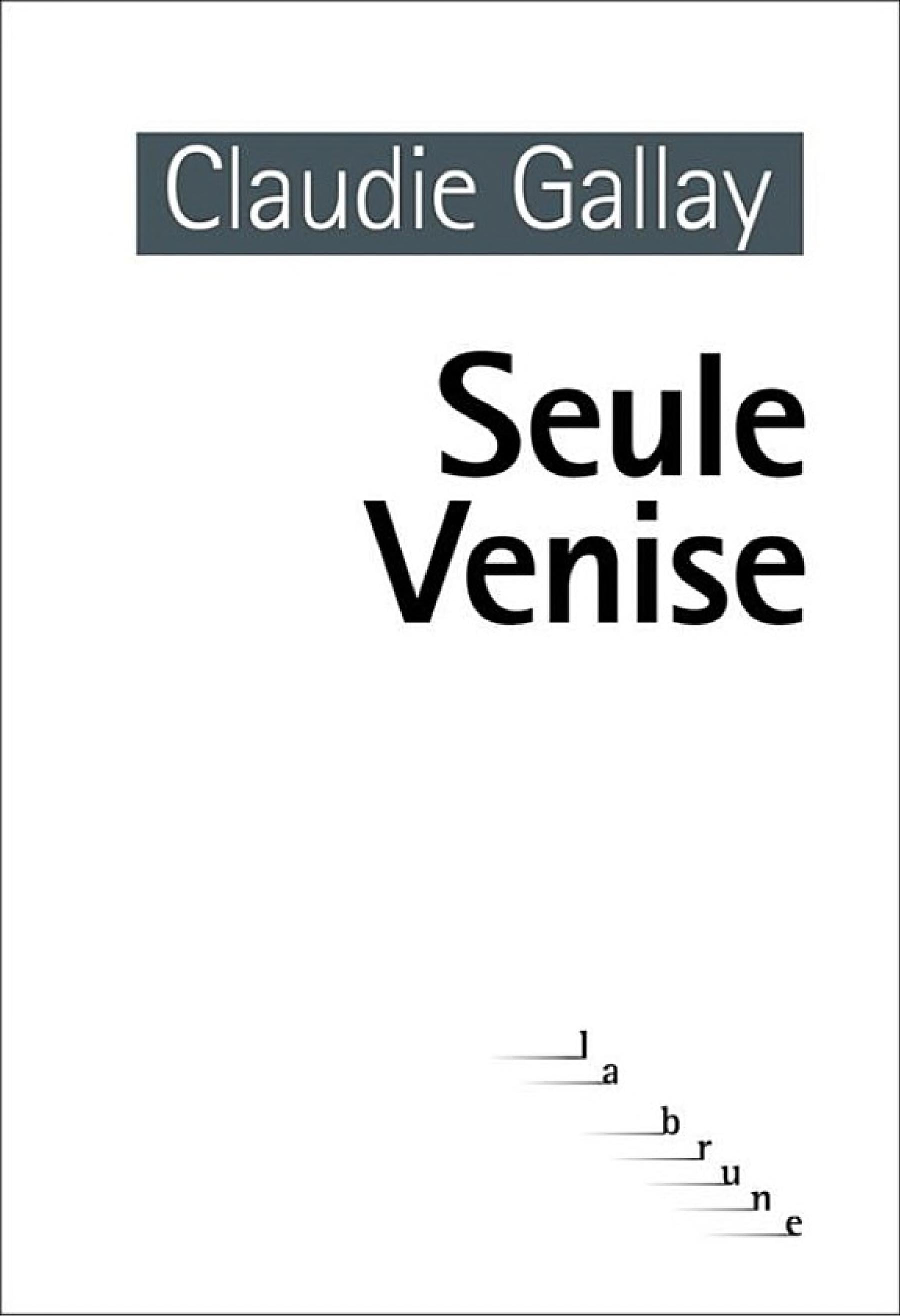 Seule Venise - Cover