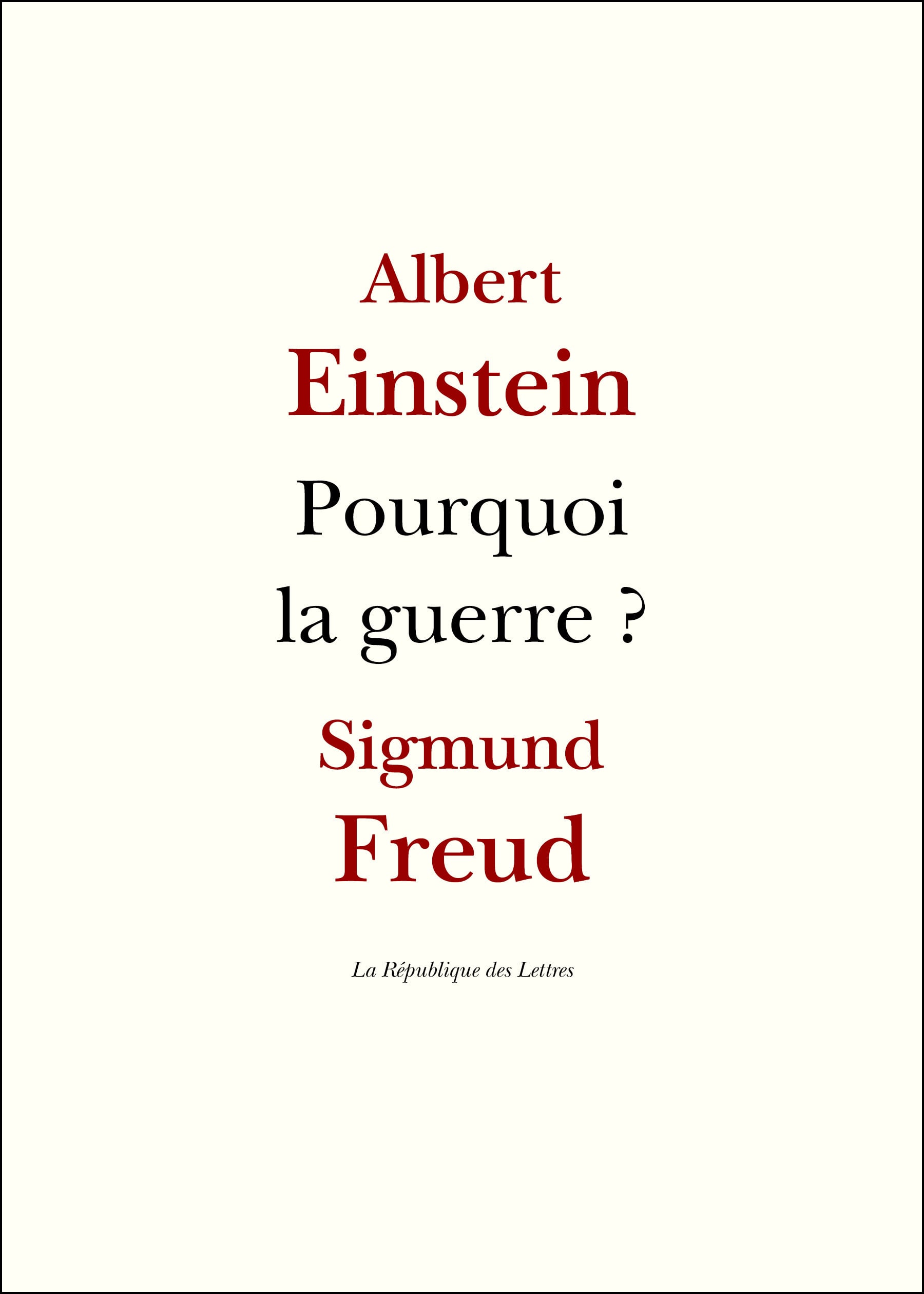 Pourquoi la guerre ? - Cover