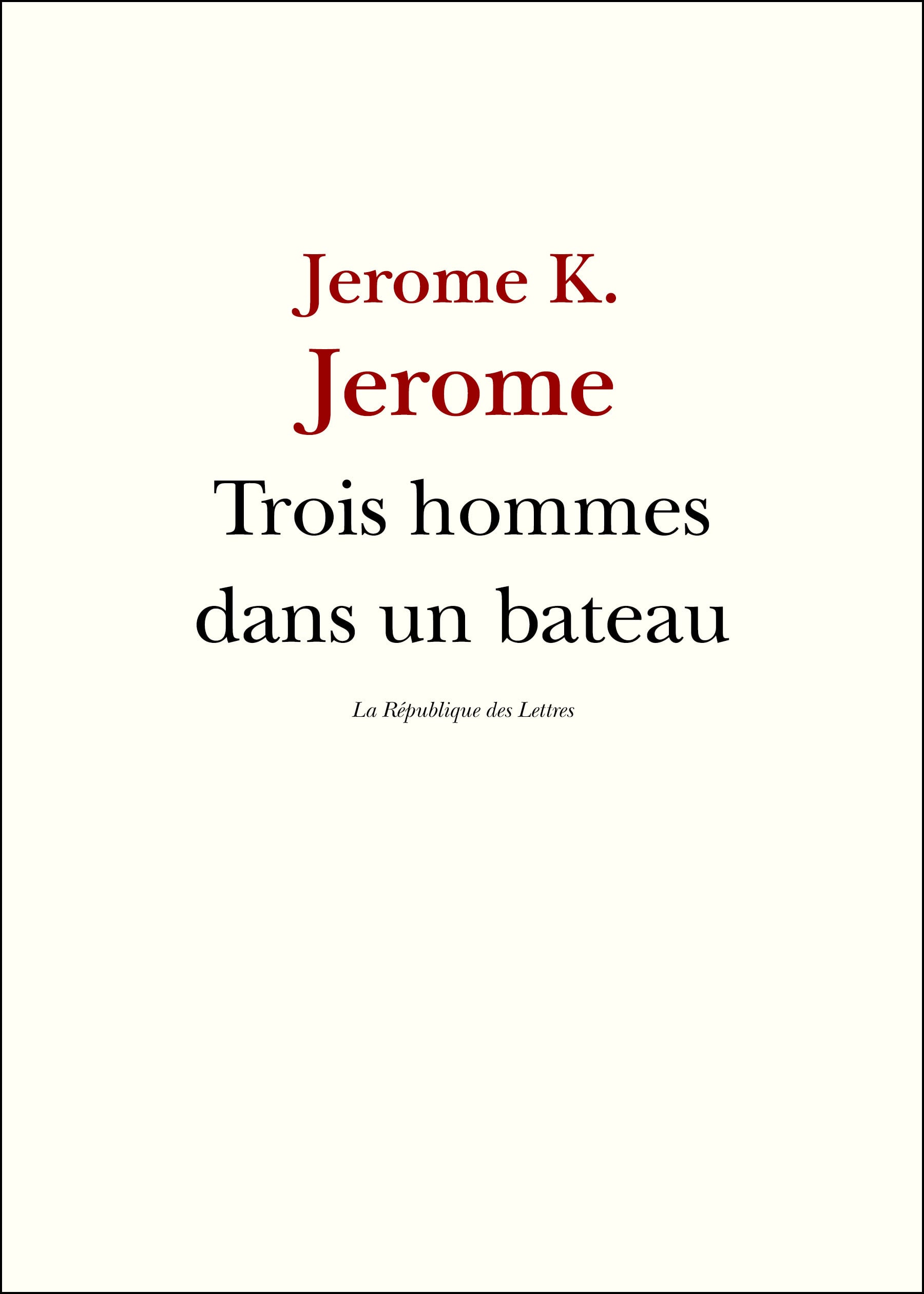 Trois Hommes dans un Bateau - Cover