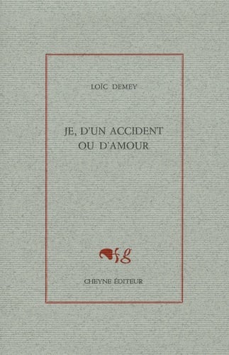Je, d'un accident ou d'amour - Cover